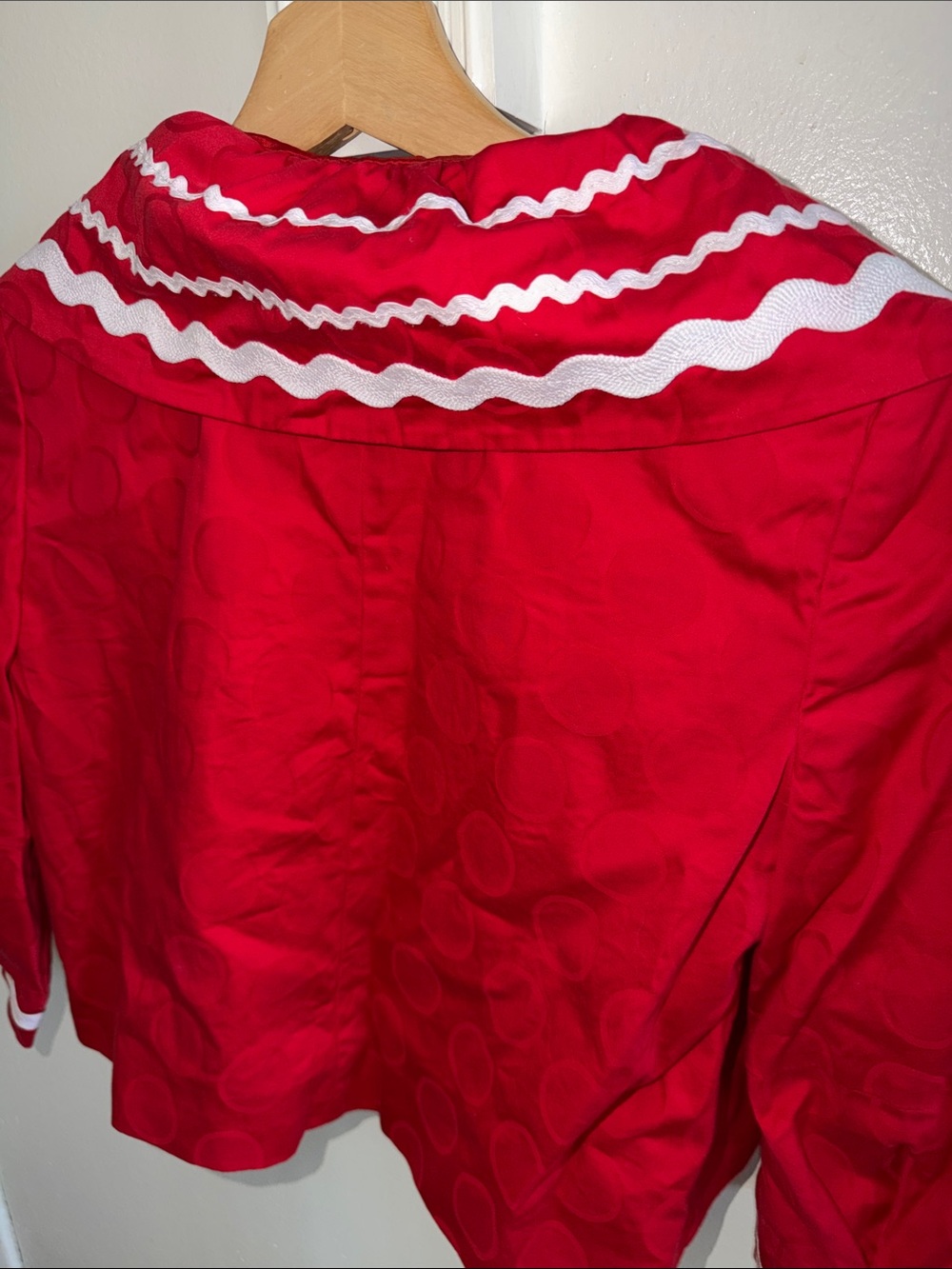 Moschino Jeans Peter Pan Collar Red Cropped Jacket Sz. 4 - Picture 8 of 8